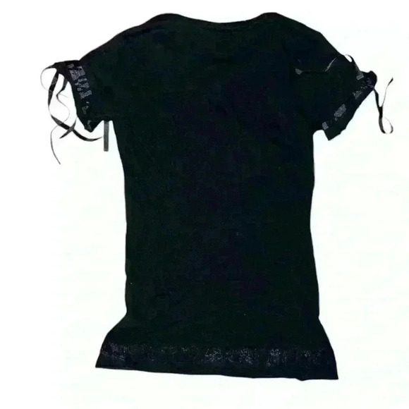 Diesel Black Gold Tops Xs Short Sleeves Crew Neck Minimalist Biker Monochrome - Picture 2 of 8